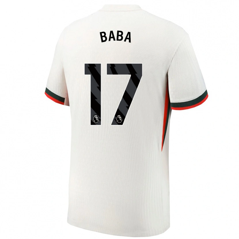 Danxen Mænd Abdul-Rahman Baba #17 Hvid Grøn Udebane Spillertrøjer 2025/26 Trøje T-Shirt