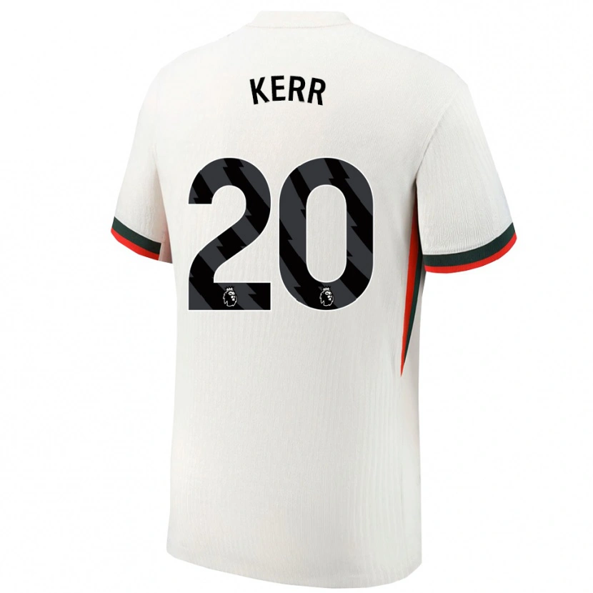 Danxen Mænd Sam Kerr #20 Hvid Grøn Udebane Spillertrøjer 2025/26 Trøje T-Shirt