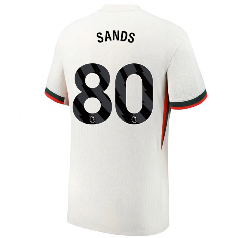 Danxen Mænd Hudson Sands #80 Hvid Grøn Udebane Spillertrøjer 2025/26 Trøje T-Shirt