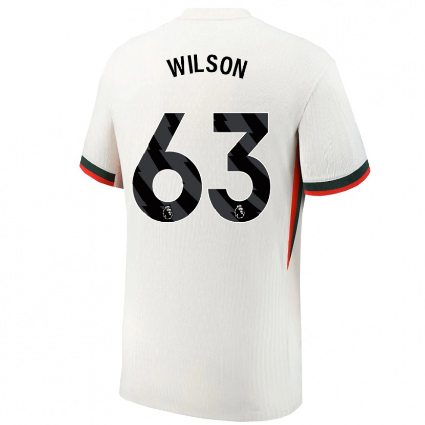 Danxen Mænd Kaiden Wilson #63 Hvid Grøn Udebane Spillertrøjer 2025/26 Trøje T-Shirt