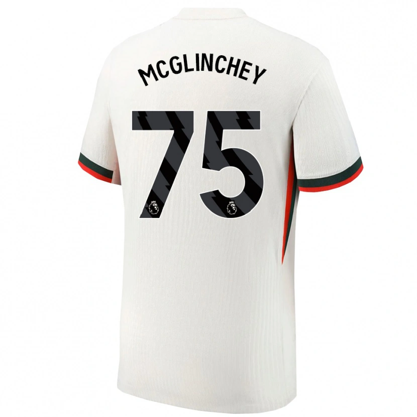 Danxen Mænd Harry Mcglinchey #75 Hvid Grøn Udebane Spillertrøjer 2025/26 Trøje T-Shirt