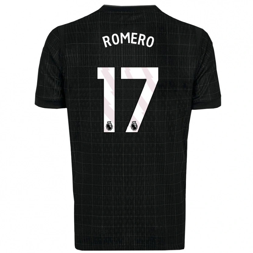 Danxen Mænd Cristian Romero #17 Sort Grå Udebane Spillertrøjer 2025/26 Trøje T-Shirt