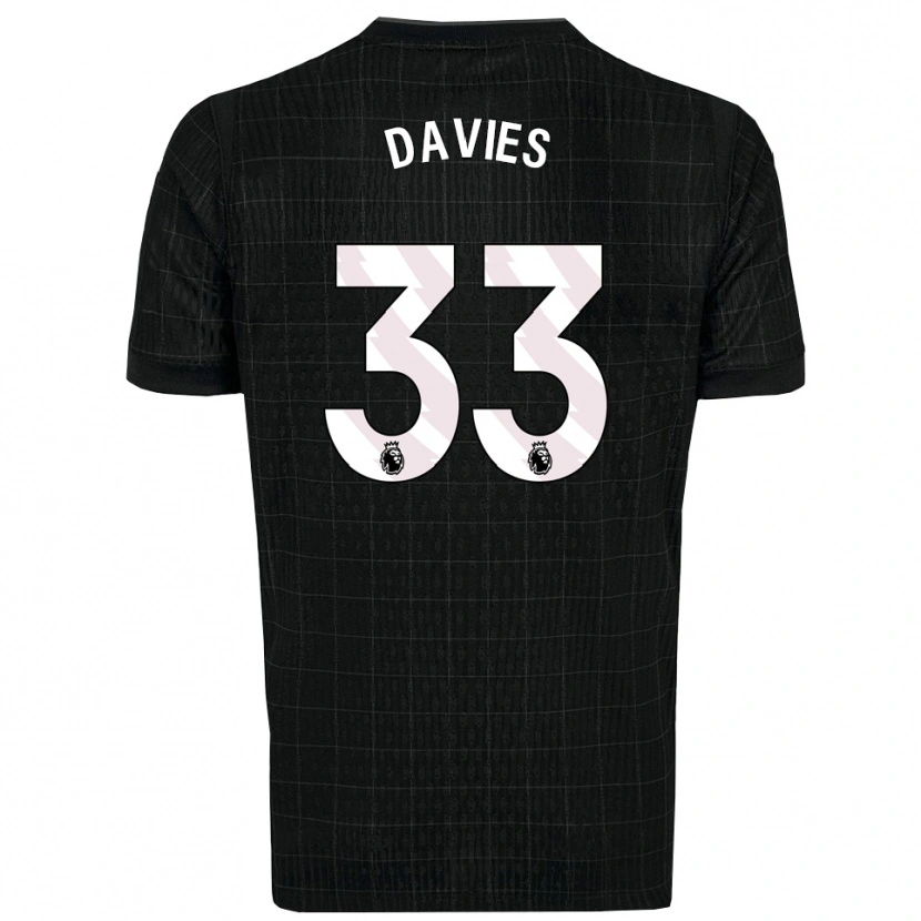 Danxen Mænd Ben Davies #33 Sort Grå Udebane Spillertrøjer 2025/26 Trøje T-Shirt
