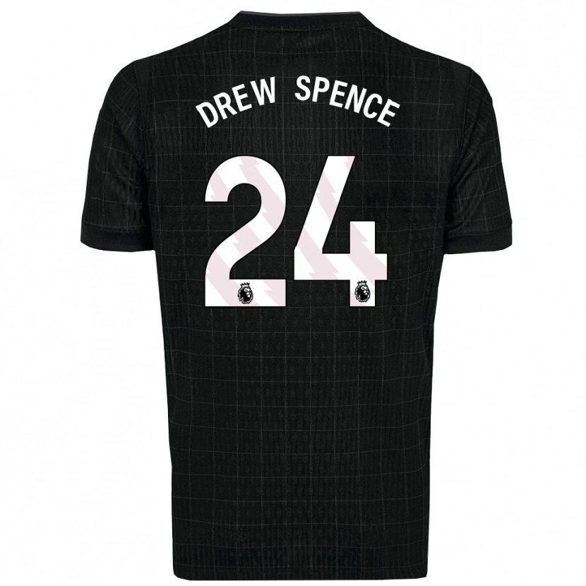 Danxen Mænd Drew Spence #24 Sort Grå Udebane Spillertrøjer 2025/26 Trøje T-Shirt