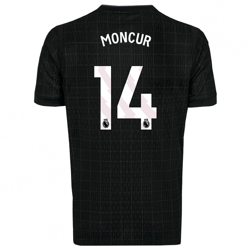 Danxen Mænd Ronny Moncur #14 Sort Grå Udebane Spillertrøjer 2025/26 Trøje T-Shirt
