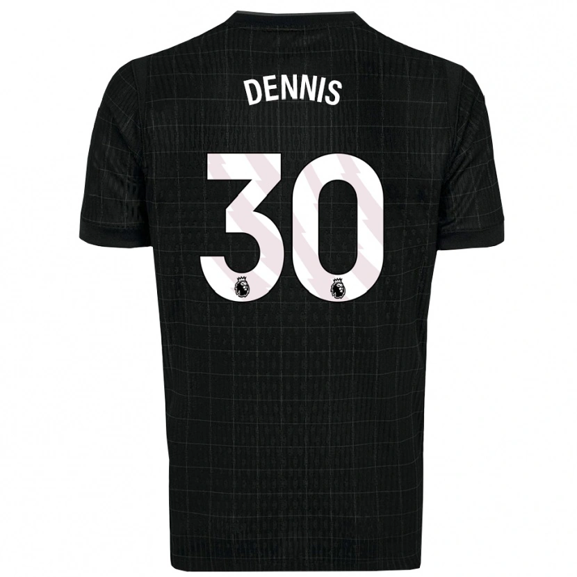Danxen Mænd Araya Dennis #30 Sort Grå Udebane Spillertrøjer 2025/26 Trøje T-Shirt