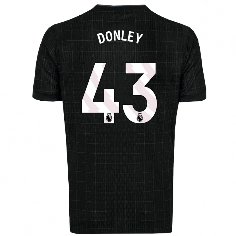Danxen Mænd Jamie Donley #43 Sort Grå Udebane Spillertrøjer 2025/26 Trøje T-Shirt