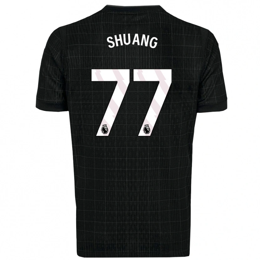 Danxen Mænd Wang Shuang #77 Sort Grå Udebane Spillertrøjer 2025/26 Trøje T-Shirt