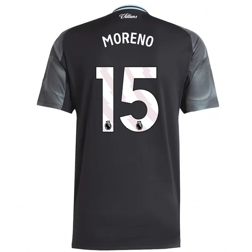 Danxen Mænd Álex Moreno #15 Sort Himmelblå Udebane Spillertrøjer 2025/26 Trøje T-Shirt