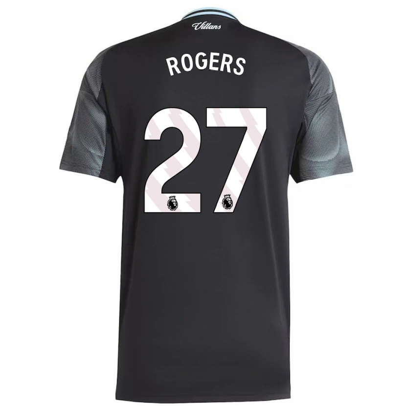 Danxen Mænd Morgan Rogers #27 Sort Himmelblå Udebane Spillertrøjer 2025/26 Trøje T-Shirt