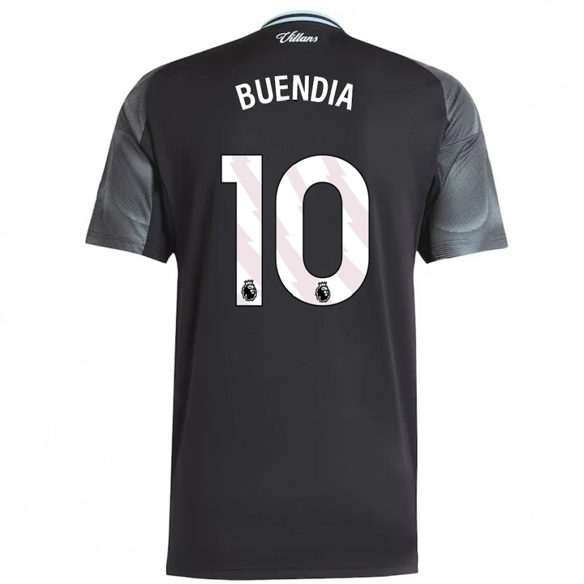 Danxen Mænd Emiliano Buendía #10 Sort Himmelblå Udebane Spillertrøjer 2025/26 Trøje T-Shirt