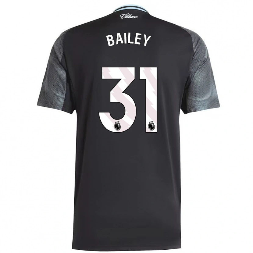 Danxen Mænd Leon Bailey #31 Sort Himmelblå Udebane Spillertrøjer 2025/26 Trøje T-Shirt