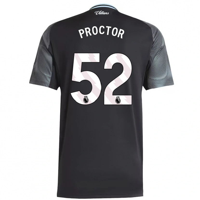 Danxen Mænd Sam Proctor #52 Sort Himmelblå Udebane Spillertrøjer 2025/26 Trøje T-Shirt