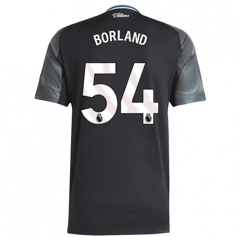 Danxen Mænd Aidan Borland #54 Sort Himmelblå Udebane Spillertrøjer 2025/26 Trøje T-Shirt
