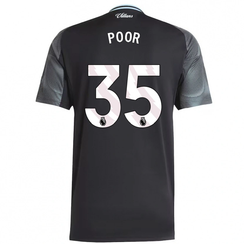 Danxen Mænd Sophia Poor #35 Sort Himmelblå Udebane Spillertrøjer 2025/26 Trøje T-Shirt