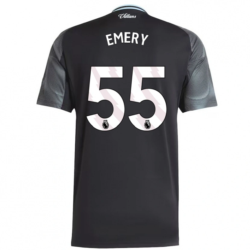 Danxen Mænd Lander Emery #55 Sort Himmelblå Udebane Spillertrøjer 2025/26 Trøje T-Shirt