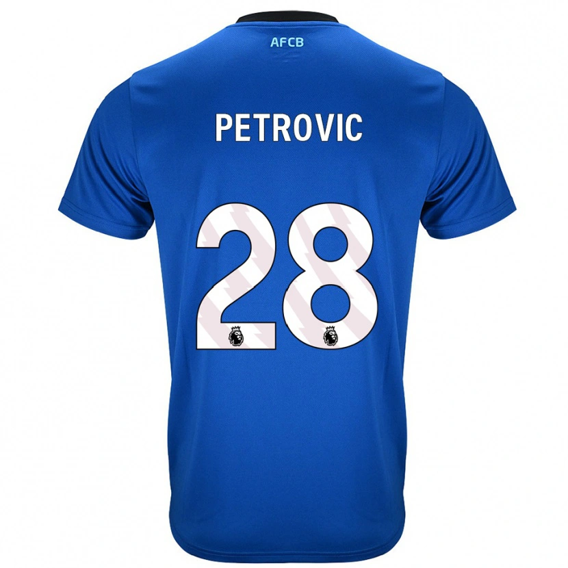 Danxen Mænd Djordje Petrovic #28 Blå Sort Udebane Spillertrøjer 2025/26 Trøje T-Shirt