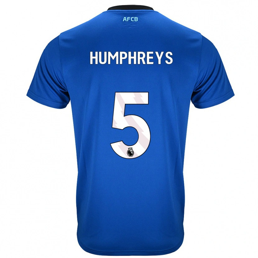Danxen Mænd Holly Humphreys #5 Blå Sort Udebane Spillertrøjer 2025/26 Trøje T-Shirt