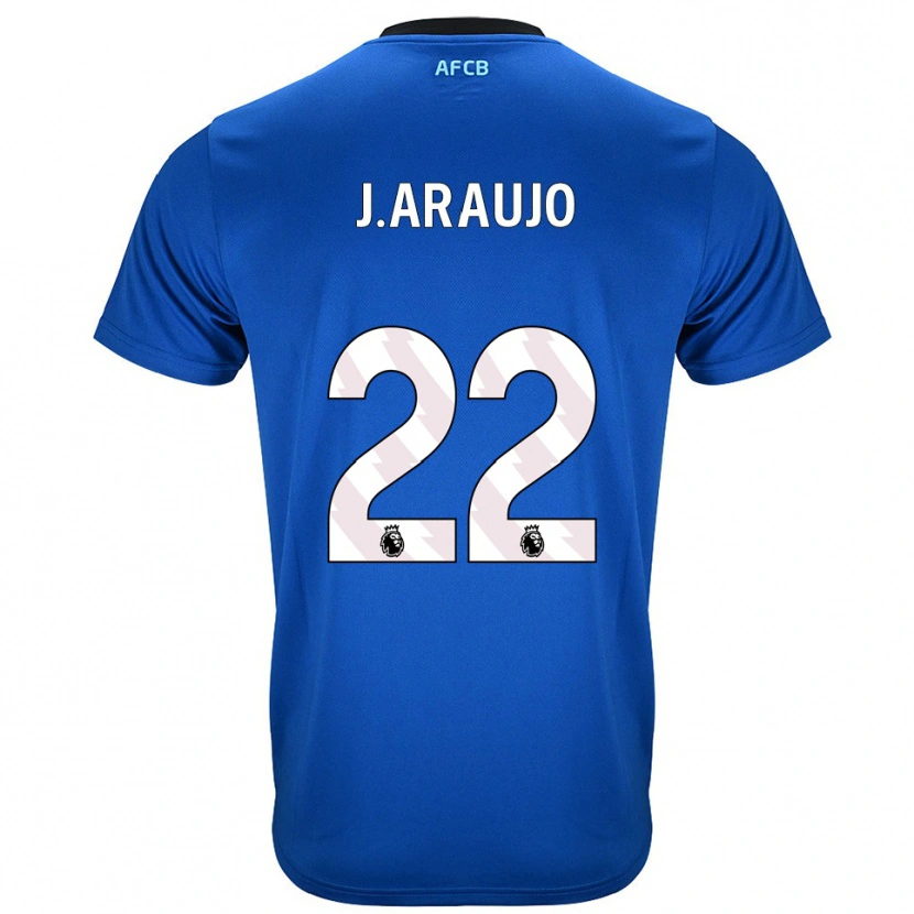 Danxen Mænd Julián Araujo #22 Blå Sort Udebane Spillertrøjer 2025/26 Trøje T-Shirt