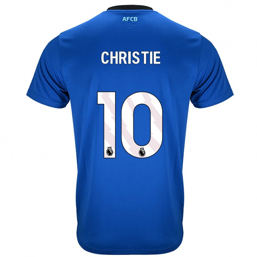 Danxen Mænd Ryan Christie #10 Blå Sort Udebane Spillertrøjer 2025/26 Trøje T-Shirt