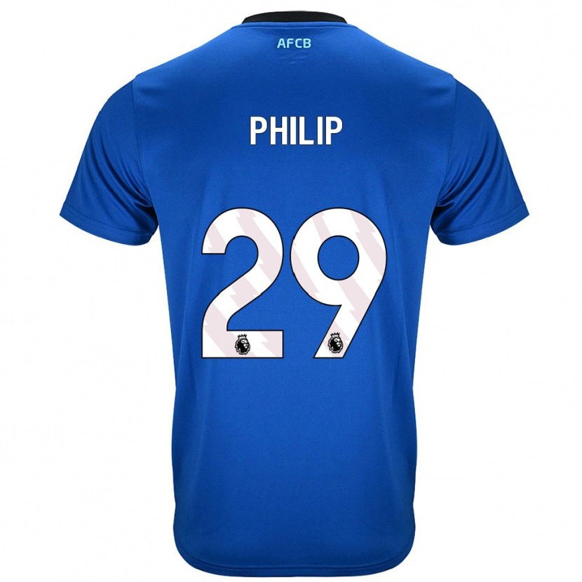 Danxen Mænd Philip Billing #29 Blå Sort Udebane Spillertrøjer 2025/26 Trøje T-Shirt