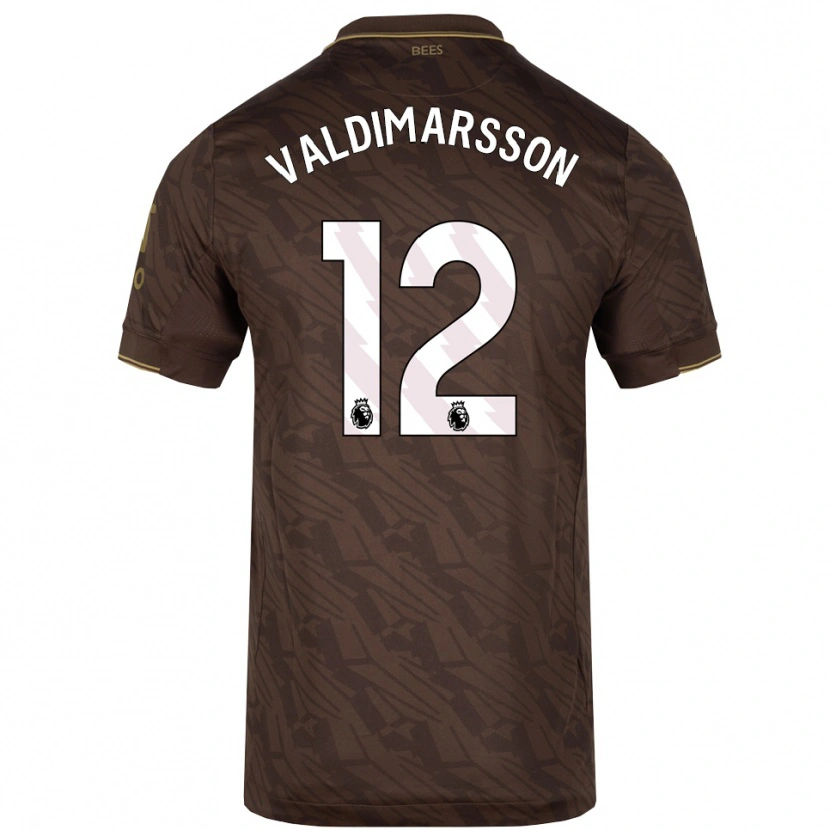 Danxen Mænd Hákon Rafn Valdimarsson #12 Brun Guld Udebane Spillertrøjer 2025/26 Trøje T-Shirt