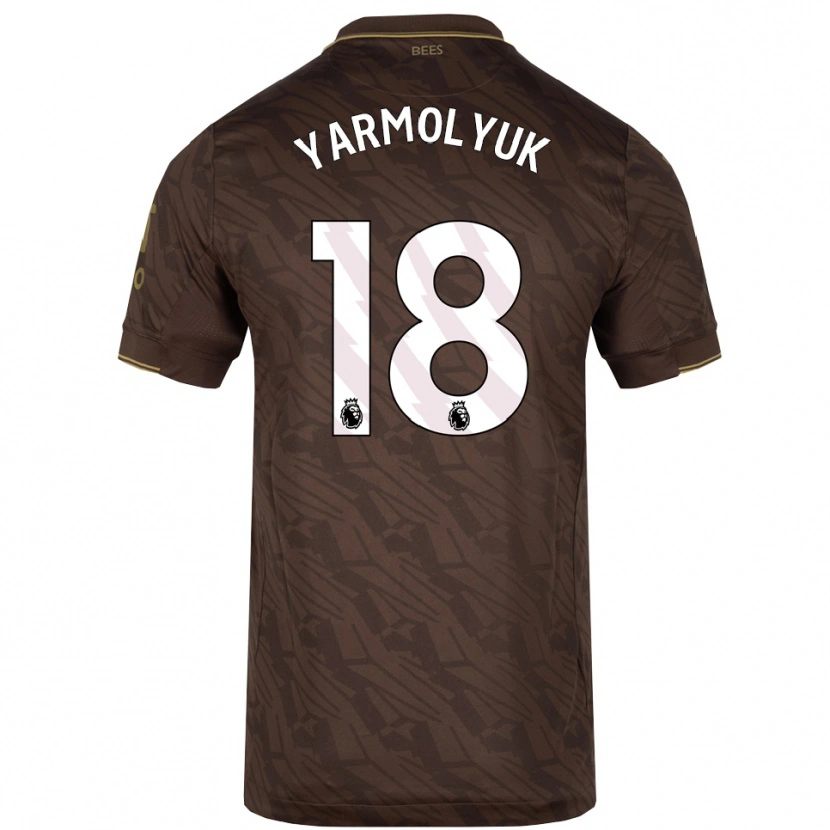 Danxen Mænd Yegor Yarmolyuk #18 Brun Guld Udebane Spillertrøjer 2025/26 Trøje T-Shirt