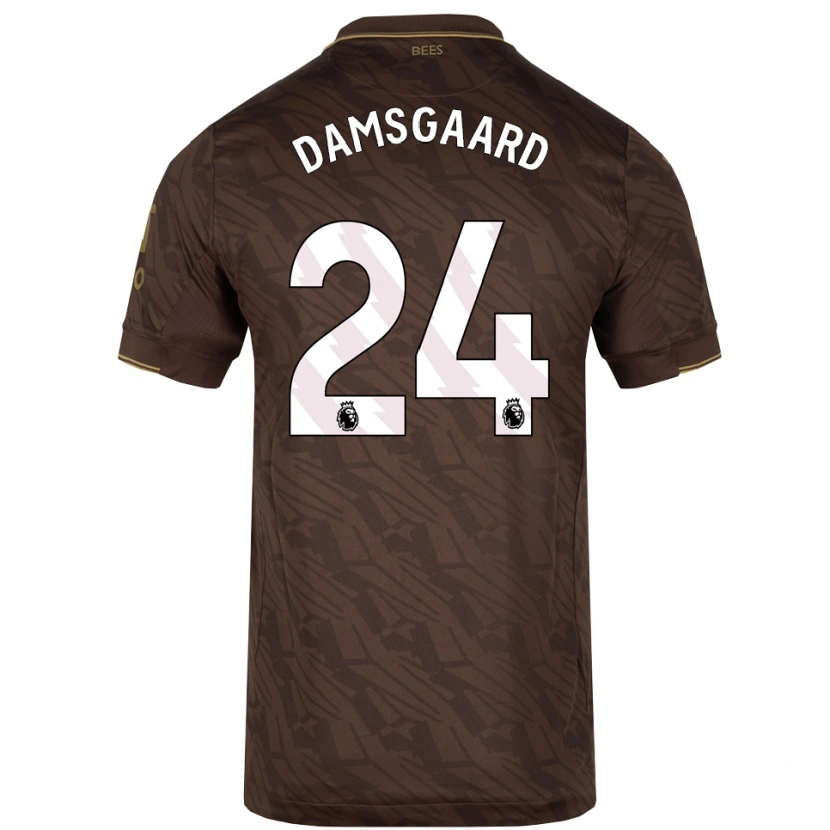 Danxen Mænd Mikkel Damsgaard #24 Brun Guld Udebane Spillertrøjer 2025/26 Trøje T-Shirt