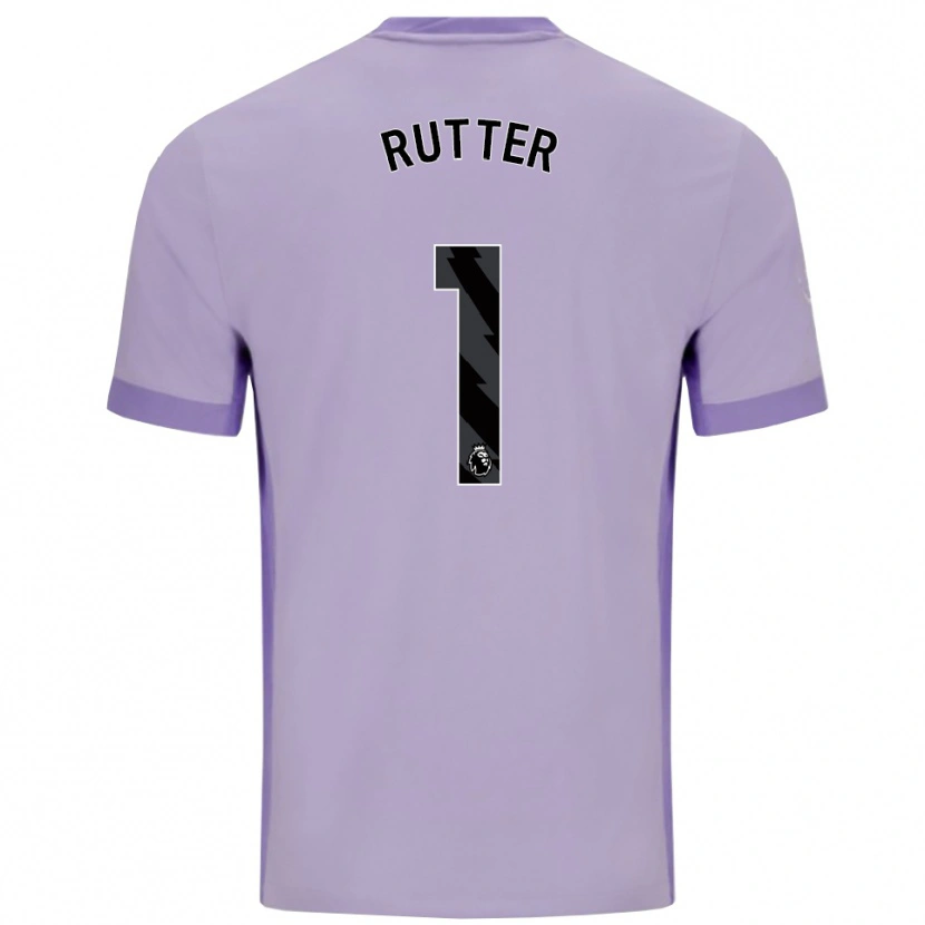 Danxen Mænd William Rutter #1 Taro Lilla Hvid Udebane Spillertrøjer 2025/26 Trøje T-Shirt