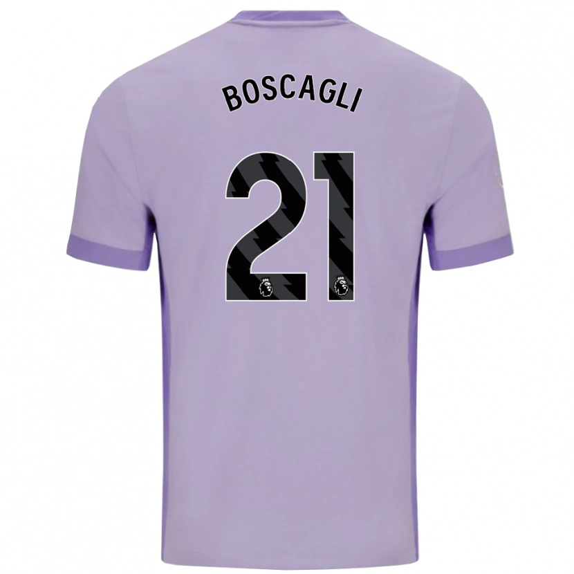 Danxen Mænd Olivier Boscagli #21 Taro Lilla Hvid Udebane Spillertrøjer 2025/26 Trøje T-Shirt