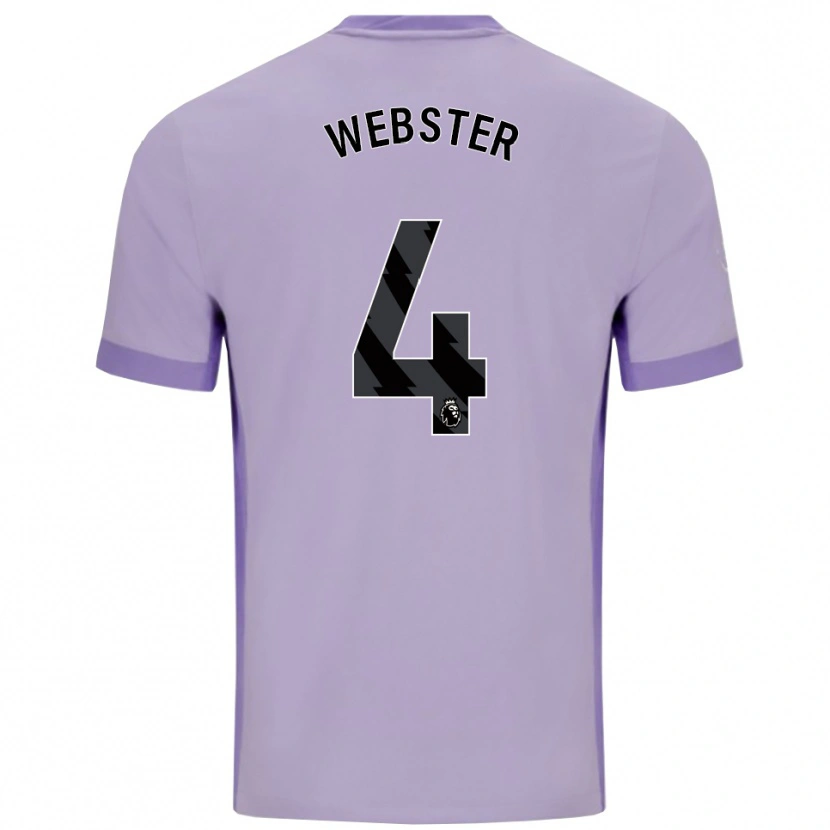 Danxen Mænd Adam Webster #4 Taro Lilla Hvid Udebane Spillertrøjer 2025/26 Trøje T-Shirt