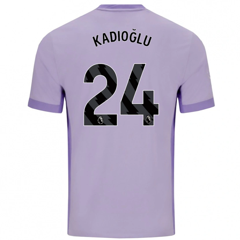 Danxen Mænd Ferdi Kadıoğlu #24 Taro Lilla Hvid Udebane Spillertrøjer 2025/26 Trøje T-Shirt
