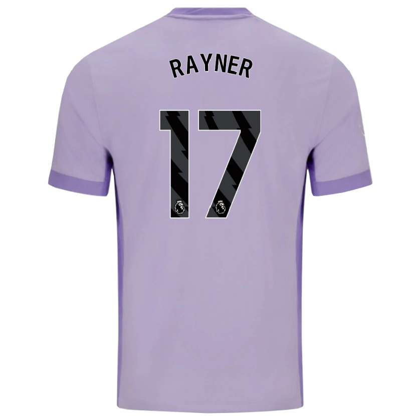 Danxen Mænd Bex Rayner #17 Taro Lilla Hvid Udebane Spillertrøjer 2025/26 Trøje T-Shirt