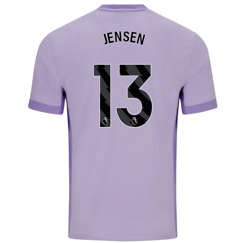 Danxen Mænd Sebastian Jensen #13 Taro Lilla Hvid Udebane Spillertrøjer 2025/26 Trøje T-Shirt