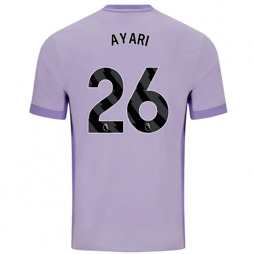 Danxen Mænd Yasin Ayari #26 Taro Lilla Hvid Udebane Spillertrøjer 2025/26 Trøje T-Shirt