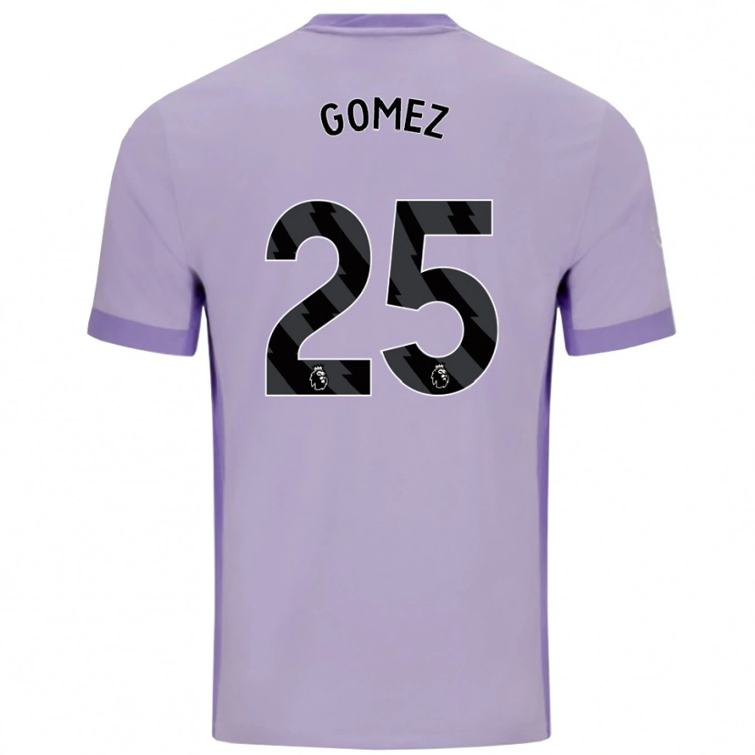 Danxen Mænd Diego Gómez #25 Taro Lilla Hvid Udebane Spillertrøjer 2025/26 Trøje T-Shirt