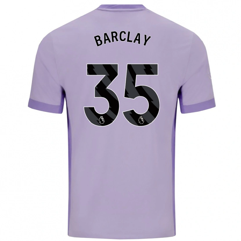 Danxen Mænd Ben Barclay #35 Taro Lilla Hvid Udebane Spillertrøjer 2025/26 Trøje T-Shirt