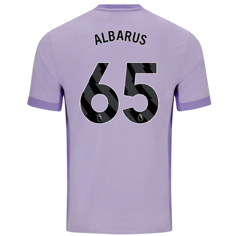 Danxen Mænd Zane Albarus #65 Taro Lilla Hvid Udebane Spillertrøjer 2025/26 Trøje T-Shirt