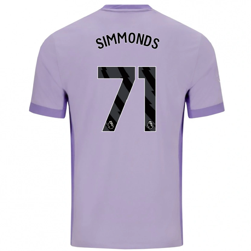 Danxen Mænd Freddie Simmonds #71 Taro Lilla Hvid Udebane Spillertrøjer 2025/26 Trøje T-Shirt