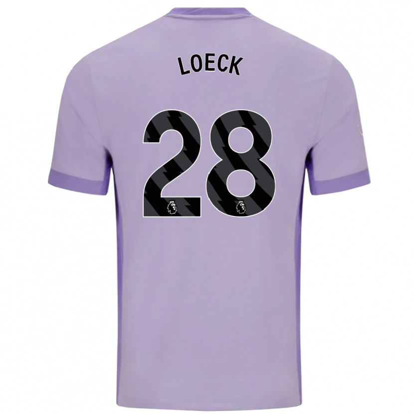 Danxen Mænd Melina Loeck #28 Taro Lilla Hvid Udebane Spillertrøjer 2025/26 Trøje T-Shirt