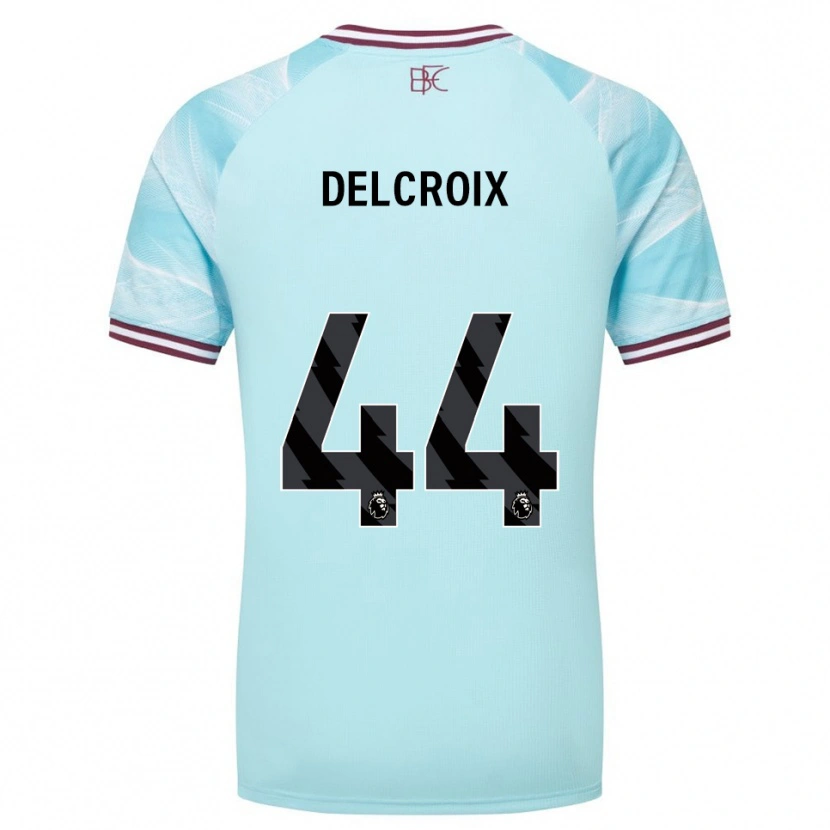Danxen Mænd Hannes Delcroix #44 Himmelblå Bourgogne Udebane Spillertrøjer 2025/26 Trøje T-Shirt