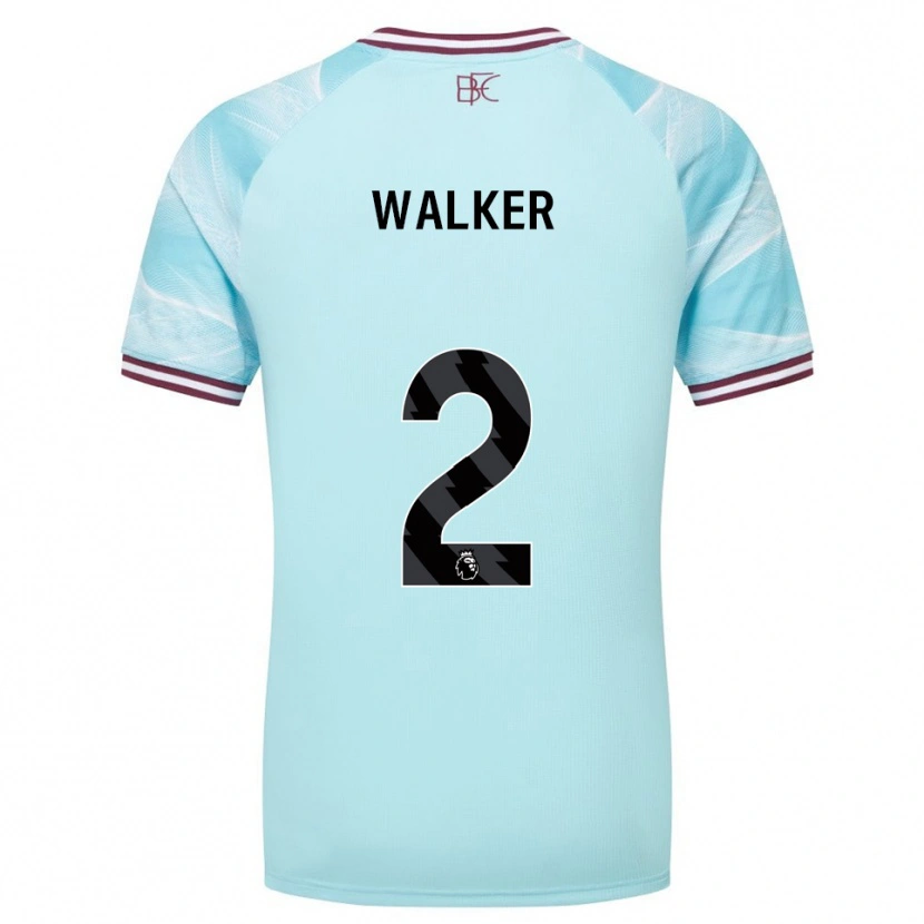Danxen Mænd Kyle Walker #2 Himmelblå Bourgogne Udebane Spillertrøjer 2025/26 Trøje T-Shirt