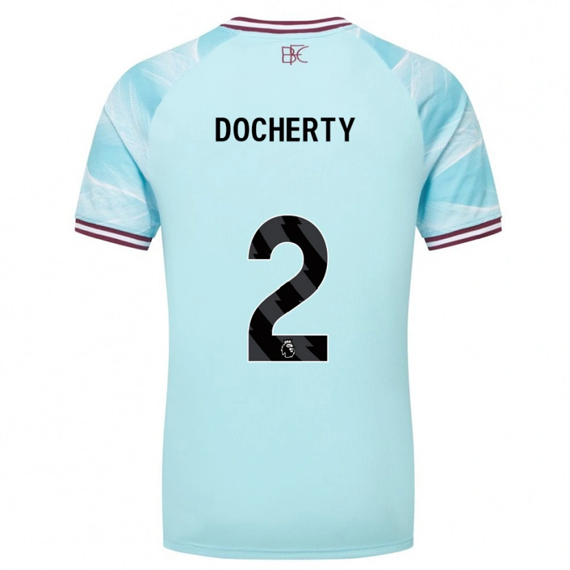 Danxen Mænd Charley Docherty #2 Himmelblå Bourgogne Udebane Spillertrøjer 2025/26 Trøje T-Shirt