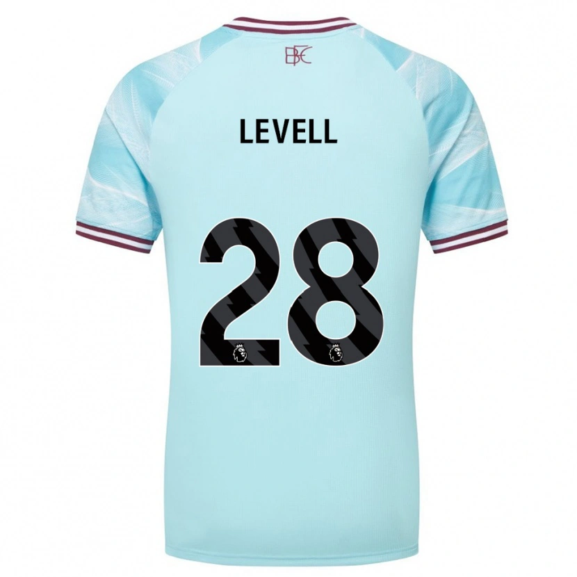 Danxen Mænd Kirstie Levell #28 Himmelblå Bourgogne Udebane Spillertrøjer 2025/26 Trøje T-Shirt
