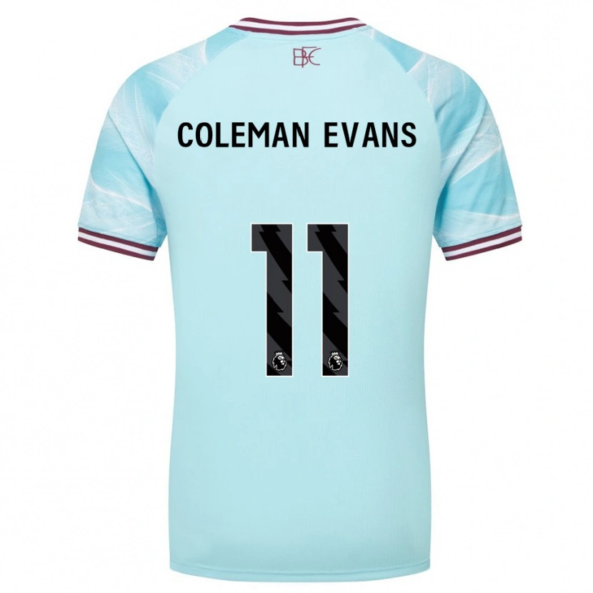 Danxen Mænd Amaya Coleman-Evans #11 Himmelblå Bourgogne Udebane Spillertrøjer 2025/26 Trøje T-Shirt