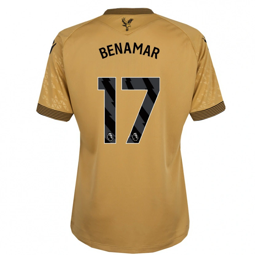 Danxen Mænd Dean Benamar #17 Guld Sort Udebane Spillertrøjer 2025/26 Trøje T-Shirt
