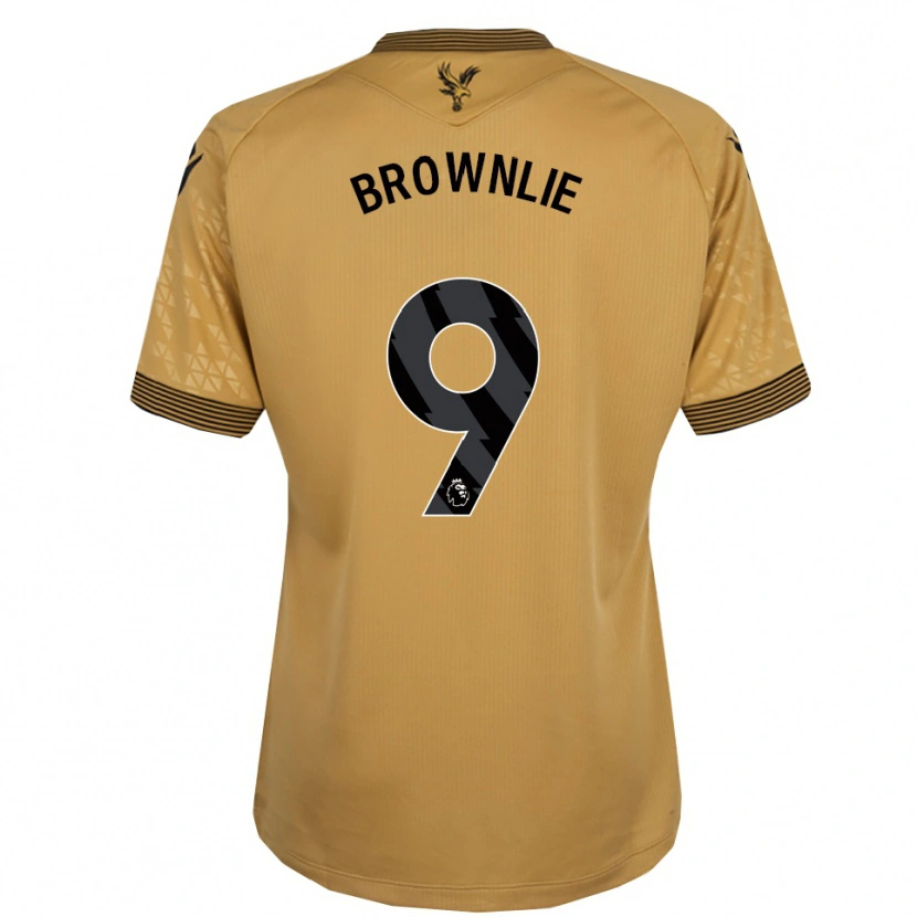 Danxen Mænd Rylan Brownlie #9 Guld Sort Udebane Spillertrøjer 2025/26 Trøje T-Shirt