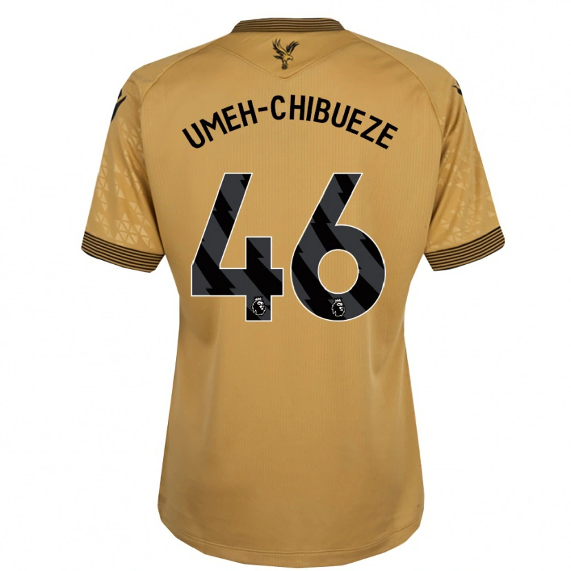 Danxen Mænd Franco Umeh-Chibueze #46 Guld Sort Udebane Spillertrøjer 2025/26 Trøje T-Shirt