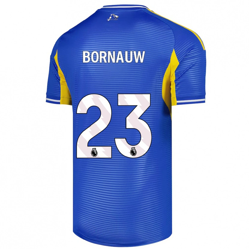 Danxen Mænd Sebastiaan Bornauw #23 Blå Gul Udebane Spillertrøjer 2025/26 Trøje T-Shirt