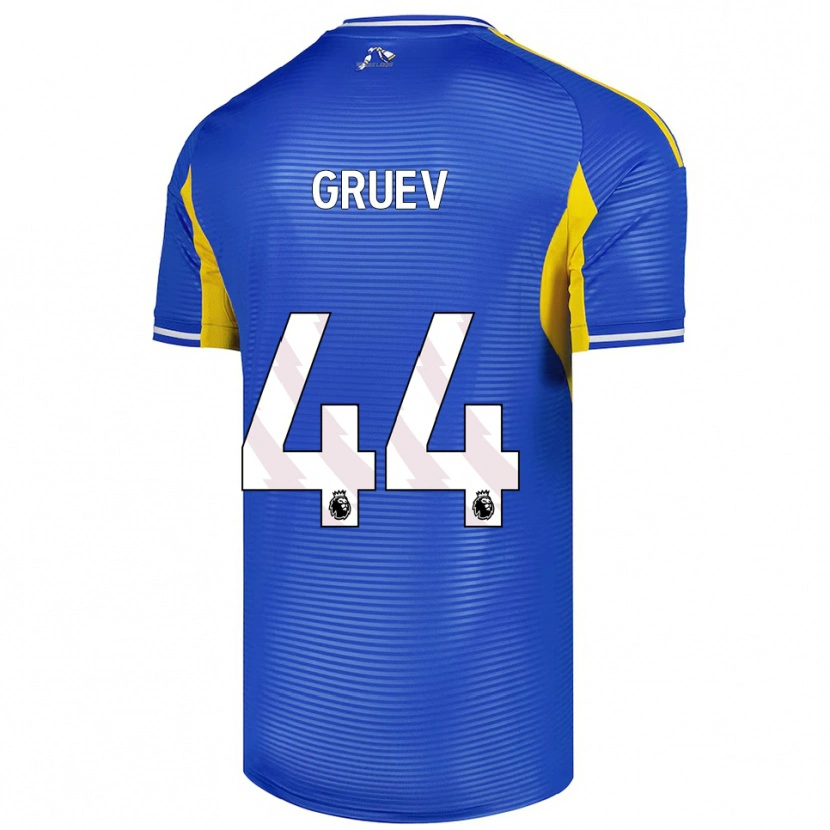 Danxen Mænd Ilia Gruev #44 Blå Gul Udebane Spillertrøjer 2025/26 Trøje T-Shirt
